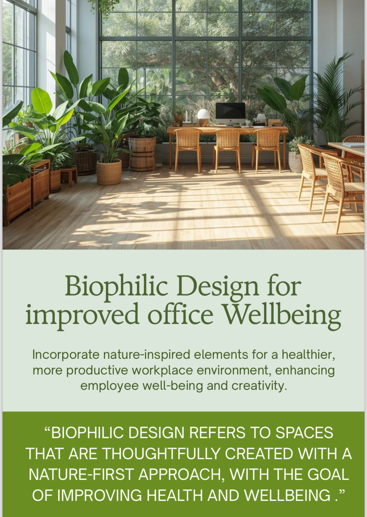 Biophilic Design for improved office wellbeing