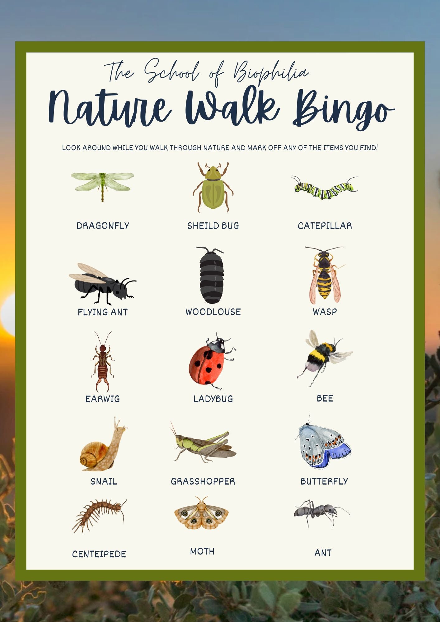 Love Nature Bingo