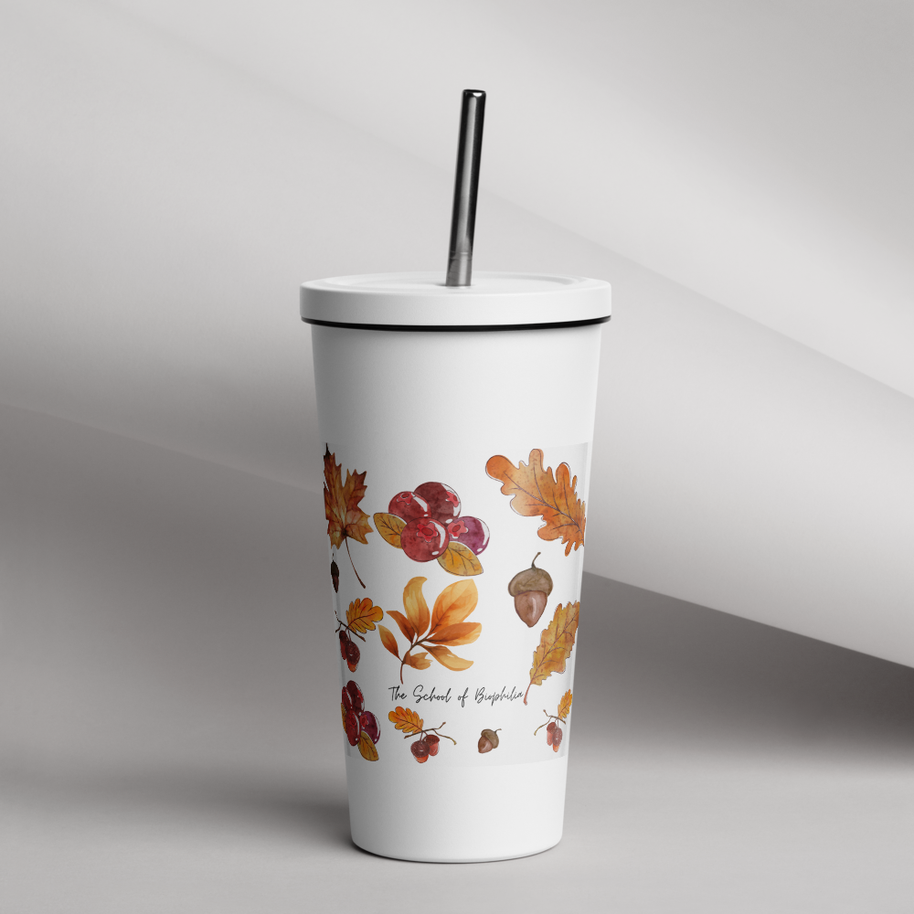 Insulated tumbler with a straw